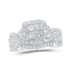 Enchanting Love Story | 14kt White Gold Princess Diamond Square Bridal Wedding Ring Band Set 1 - 1/2 Cttw | Splendid Jewellery - Splendid Jewellery