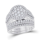 Enchanting Love Story | 14kt White Gold Round Diamond Bridal Wedding Ring Band Set 3 Cttw - Splendid Jewellery