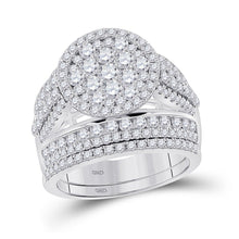 Load image into Gallery viewer, Enchanting Love Story | 14kt White Gold Round Diamond Bridal Wedding Ring Band Set 3 Cttw - Splendid Jewellery