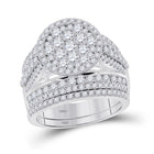 Enchanting Love Story | 14kt White Gold Round Diamond Bridal Wedding Ring Band Set 3 Cttw - Splendid Jewellery