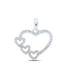 Load image into Gallery viewer, Enchanting Love Symbol Diamond Pendant | 10kt White Gold 1/6 Cttw Heart Pendant - Splendid Jewellery