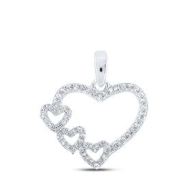 Enchanting Love Symbol Diamond Pendant | 10kt White Gold 1/6 Cttw Heart Pendant - Splendid Jewellery