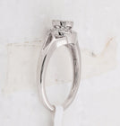 Enchanting Love's Embrace | 10kt White Gold Princess Round Diamond Cluster Bridal Wedding Engagement Ring 1/5 Cttw - Splendid Jewellery