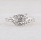 Enchanting Love's Embrace | 10kt White Gold Princess Round Diamond Cluster Bridal Wedding Engagement Ring 1/5 Cttw - Splendid Jewellery