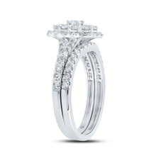 Load image into Gallery viewer, Enchanting Love&#39;s Embrace | 10kt White Gold Round Diamond Bridal Wedding Ring Band Set 1 Cttw - Alternate view 2 from Splendid Jewellery