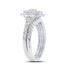 Enchanting Love's Embrace | 10kt White Gold Round Diamond Bridal Wedding Ring Band Set 1 Cttw - Alternate view 2 from Splendid Jewellery