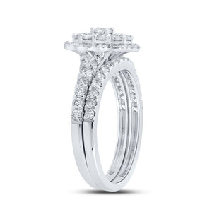 Enchanting Love's Embrace | 10kt White Gold Round Diamond Bridal Wedding Ring Band Set 1 Cttw - Splendid Jewellery