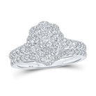 Enchanting Love's Embrace | 10kt White Gold Round Diamond Bridal Wedding Ring Band Set 1 Cttw - Splendid Jewellery