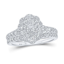 Load image into Gallery viewer, Enchanting Love's Embrace | 10kt White Gold Round Diamond Bridal Wedding Ring Band Set 1 Cttw - Splendid Jewellery