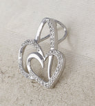 Enchanting Love's Eternal Embrace Pendant | 10kt White Gold Womens Round Diamond Heart Pendant 1/6 Cttw - Splendid Jewellery