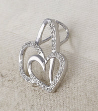 Load image into Gallery viewer, Enchanting Love's Eternal Embrace Pendant | 10kt White Gold Womens Round Diamond Heart Pendant 1/6 Cttw - Splendid Jewellery