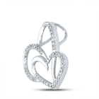 Enchanting Love's Eternal Embrace Pendant | 10kt White Gold Womens Round Diamond Heart Pendant 1/6 Cttw - Splendid Jewellery
