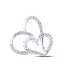Load image into Gallery viewer, Enchanting Love's Eternal Embrace Pendant | 10kt White Gold Womens Round Diamond Heart Pendant 1/6 Cttw - Splendid Jewellery