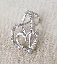 Load image into Gallery viewer, Enchanting Love&#39;s Eternal Embrace Pendant | 10kt White Gold Womens Round Diamond Heart Pendant 1/6 Cttw Side 2 view from the 10Kt White Gold Womens Round Diamond Heart Pendant 1 6 Cttwpin281295 collection by Splendid Jewellery