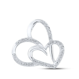 Enchanting Love's Eternal Embrace Pendant | 10kt White Gold Womens Round Diamond Heart Pendant 1/6 Cttw Top view from the 10Kt White Gold Womens Round Diamond Heart Pendant 1 6 Cttwpin281295 collection by Splendid Jewellery