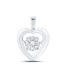 Load image into Gallery viewer, Enchanting Love&#39;s Twinkle Diamond Heart Pendant  Top View from Splendid Jewellery