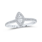 Enchanting Marquise Diamond Halo Bridal Wedding Ring - Splendid Jewellery