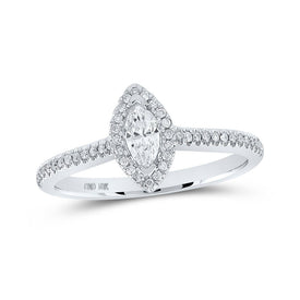 Enchanting Marquise Diamond Halo Bridal Wedding Ring - Splendid Jewellery