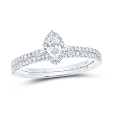 Load image into Gallery viewer, Enchanting Marquise Diamond Halo Wedding Ring Set - Splendid Jewellery