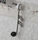 Enchanting Melody Sterling Silver Music Note Diamond Pendant  Side View from Splendid Jewellery