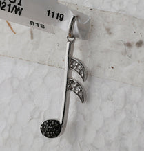 Load image into Gallery viewer, Enchanting Melody Sterling Silver Music Note Diamond Pendant - Splendid Jewellery