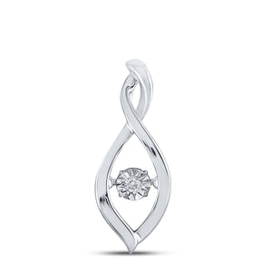 Enchanting Movement: 10kt White Gold Twinkling Diamond Solitaire Pendant - Splendid Jewellery