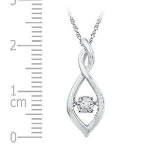 Enchanting Movement: 10kt White Gold Twinkling Diamond Solitaire Pendant - Splendid Jewellery