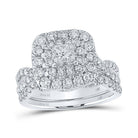 Enchanting Princess Diamond Halo Wedding Ring Set in 14kt White Gold - Splendid Jewellery