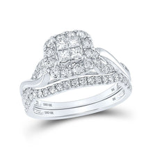 Load image into Gallery viewer, Enchanting Princess Diamond Square Bridal Wedding Ring Band Set - Splendid Jewellery