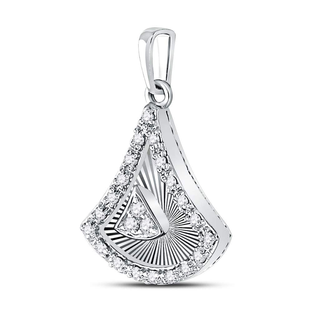 Enchanting Radiance: 10kt White Gold Womens Round Diamond Fashion Pendant - Splendid Jewellery