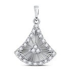 Enchanting Radiance: 10kt White Gold Womens Round Diamond Fashion Pendant Top view from the 10Kt White Gold Womens Round Diamond Fashion Pendant 1 8 Cttwpin270351 collection by Splendid Jewellery