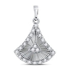 Enchanting Radiance: 10kt White Gold Womens Round Diamond Fashion Pendant - Splendid Jewellery