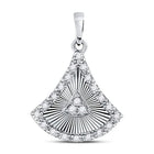Enchanting Radiance: 10kt White Gold Womens Round Diamond Fashion Pendant - Splendid Jewellery