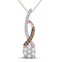 Load image into Gallery viewer, Enchanting Rose Gold Brown Diamond Cluster Pendant - Splendid Jewellery