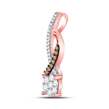Load image into Gallery viewer, Enchanting Rose Gold Brown Diamond Cluster Pendant - Splendid Jewellery