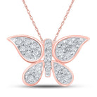 Enchanting Rose Gold Butterfly Diamond Pendant - Splendid Jewellery