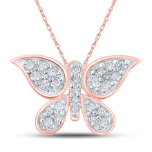 Load image into Gallery viewer, Enchanting Rose Gold Butterfly Diamond Pendant - Splendid Jewellery