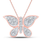 Enchanting Rose Gold Butterfly Diamond Pendant - Splendid Jewellery