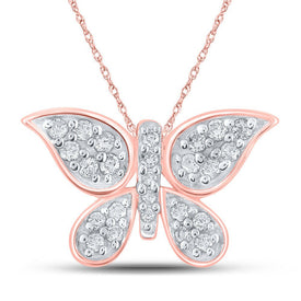 Enchanting Rose Gold Butterfly Diamond Pendant - Splendid Jewellery