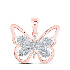 Enchanting Rose Gold Butterfly Diamond Pendant - Splendid Jewellery