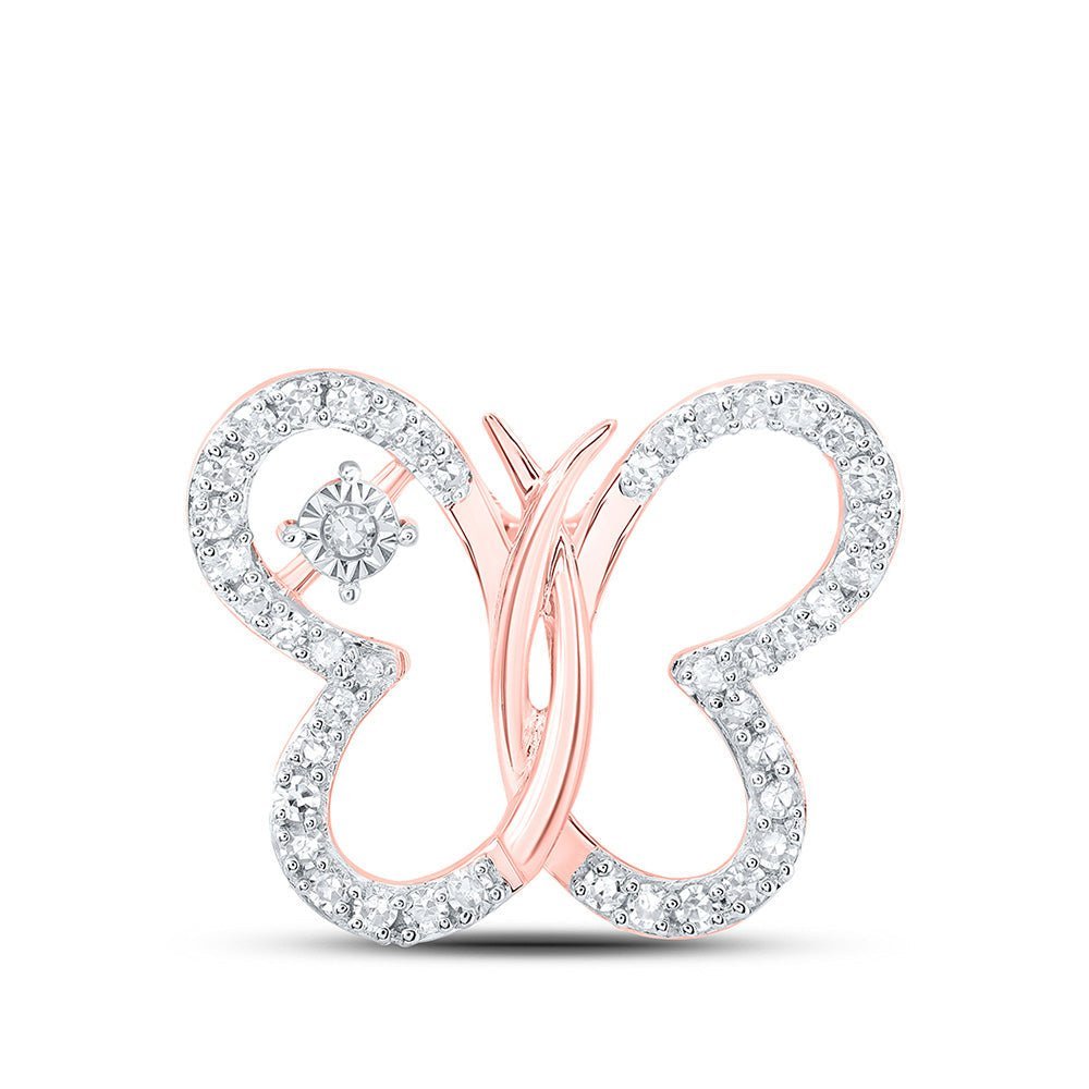 Enchanting Rose Gold Butterfly Diamond Pendant - Splendid Jewellery