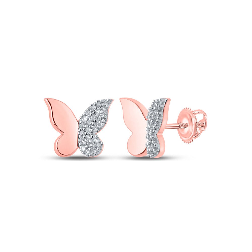 Enchanting Rose Gold Diamond Butterfly Earrings - Splendid Jewellery