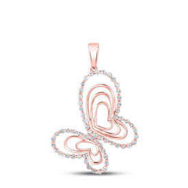 Enchanting Rose Gold Diamond Butterfly Pendant - Splendid Jewellery