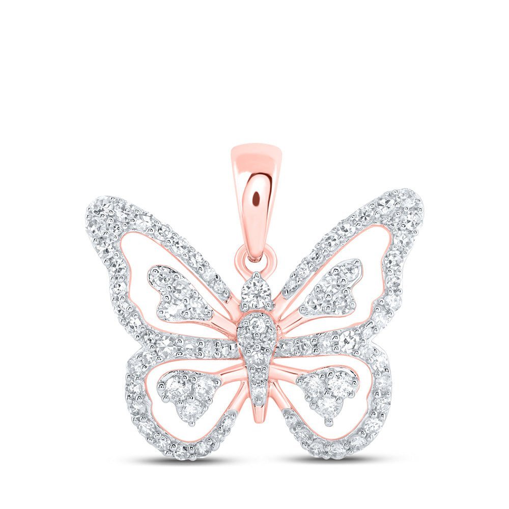Enchanting Rose Gold Diamond Butterfly Pendant - Splendid Jewellery