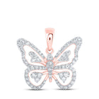 Enchanting Rose Gold Diamond Butterfly Pendant - Splendid Jewellery