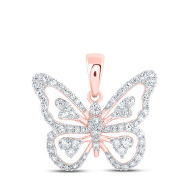 Enchanting Rose Gold Diamond Butterfly Pendant - Splendid Jewellery