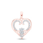 Enchanting Rose Gold Diamond Claddagh Heart Pendant - Splendid Jewellery