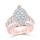 Enchanting Rose Gold Diamond Cluster Bridal Wedding Ring - Splendid Jewellery