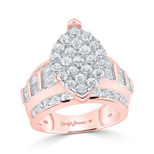 Load image into Gallery viewer, Enchanting Rose Gold Diamond Cluster Bridal Wedding Ring - Splendid Jewellery