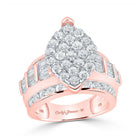 Enchanting Rose Gold Diamond Cluster Bridal Wedding Ring - Splendid Jewellery